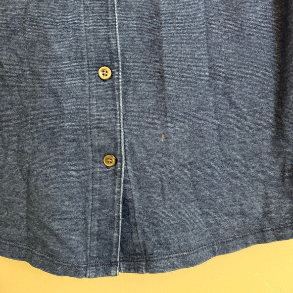 J. McLaughlin 100% Cotton Blue/Navy Sleeveless Button Down Shirt Small - Picture 9 of 9